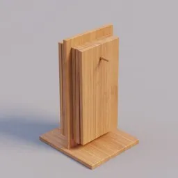 Realistic Blender 3D wooden cutting board models set standing upright for kitchen design.