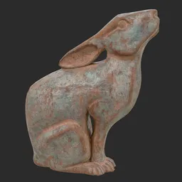 Rabbit rusted statue