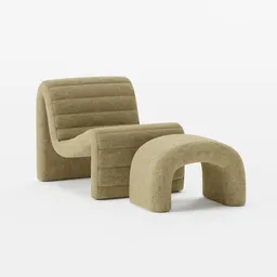 Minnimal modern Armchair and stool