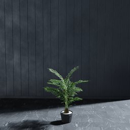 "Hyper-realistic artificial fern plant 3D model suitable for indoor nature scenes in Blender 3D. Can be placed in a flowerpot for added customization. Rendered with high attention to detail and realism."