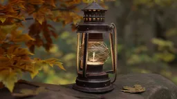 Detailed 3D-rendered vintage lantern with intricate design, optimized for Blender software.