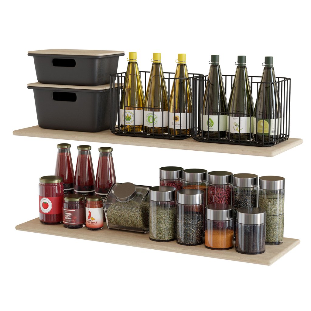 Kitchen accessories | Kitchen Storage Spaces models | BlenderKit