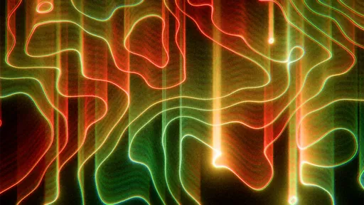Neon Topographic Lines Aurora  Waves