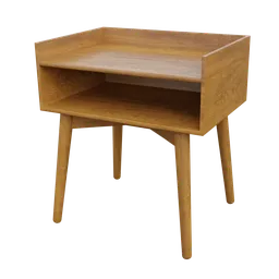 Realistic lowpoly wooden table with shelf, optimized for Blender 3D virtual staging.