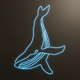 Dancing Whale LED Neon Sign