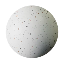 PBR White Terrazzo texture for 3D ceramics, suitable for Blender and other 3D apps.