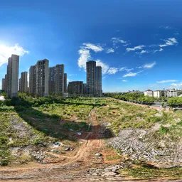 Highsky grass old building cloud