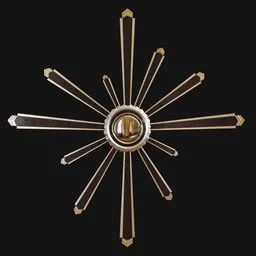 Art-Deco Sunburst Convex Mirror Black