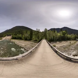 Bridge over River Mountain Landscape