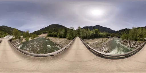Bridge over River Mountain Landscape