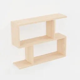 "3D model of a Hanging Shelf, inspired by Hariton Pushwagner, rendered in Redshift using Blender 3D. This office-storage furniture piece features two wooden shelves and a minimalist design, perfect for various interior design styles. Find it on the store website for your Blender 3D projects."