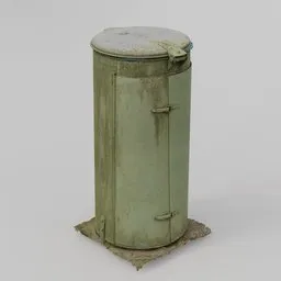 Green Metal Bin  8K Texture