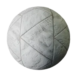 High-resolution triangular stone pavement texture for realistic PBR rendering in 3D applications.