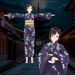 Anime Kimono Girl (Rigged/Animated)