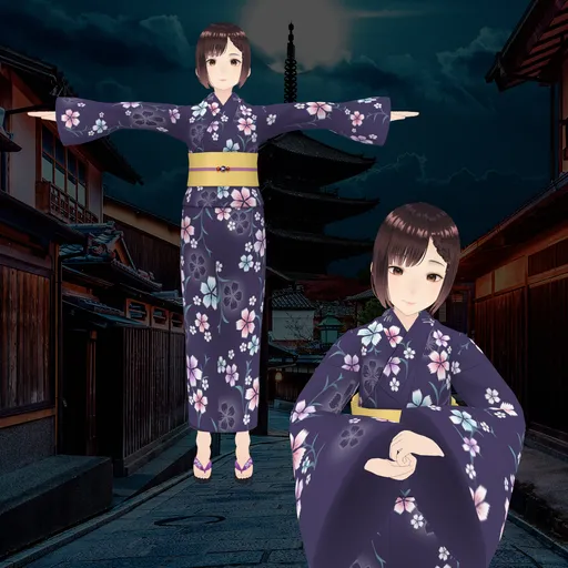 Anime Kimono Girl (Rigged/Animated)