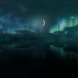 Aurora Fog Moon