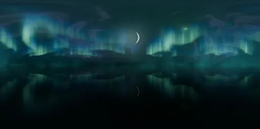 Aurora Fog Moon