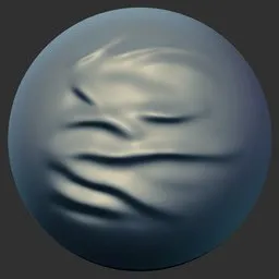 ER Fabric Brush 121 sculpting effect for 3D models showing detailed wrinkles and collar shapes in Blender 3D.