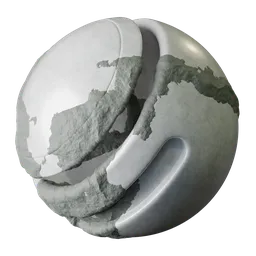 Detailed PBR cracked floor texture shader for Blender 3D, featuring customizable scale, rotation, reflection, and displacement controls.