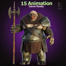 Wild Warlord Monster-Rigged-Animated