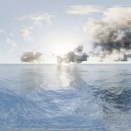 Ocean Horizon with Explosions