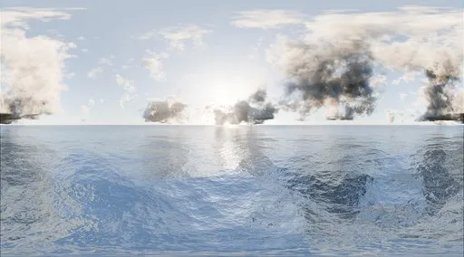 Ocean Horizon with Explosions