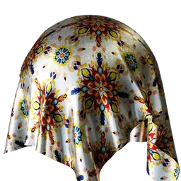 Glossy Floral Pattern Ikat Silk