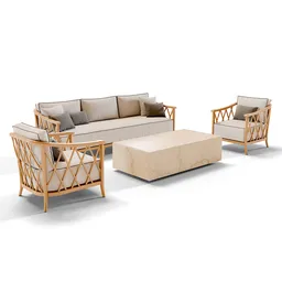 Hartford Wood Outdoor Sofa
