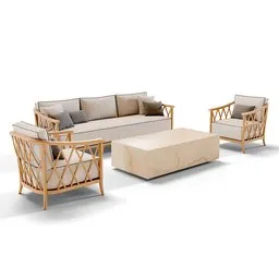 Hartford Wood Outdoor Sofa