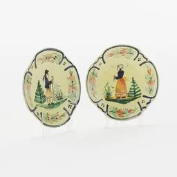 Decorative Ceramic Plate Yellowish