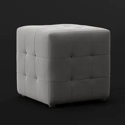 Detailed 3D model of a modern pouf, perfect for Blender rendering and interior design mockups.