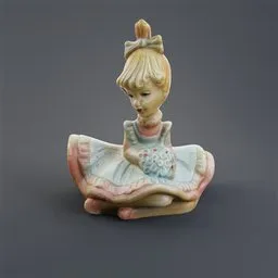 Statuette of little girl sitting