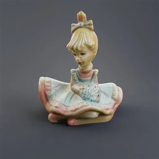 3D model of a seated girl with enhanced textures, ideal for Blender with PBR and adaptive subdivision.