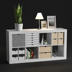 IKEA like shelf with decoration