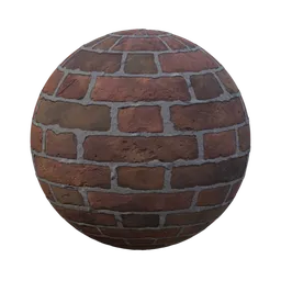 Highly textured old brick PBR material for realistic 3D rendering in Blender and other software.