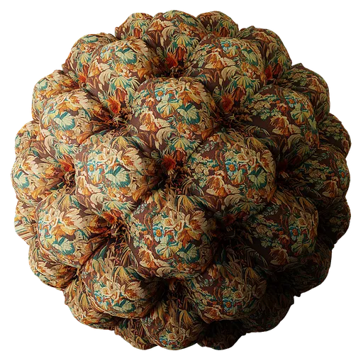 Fabric Deep Buttoning Pattern Floral