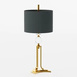 Everston Gold Table Lamp Black Shade