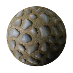 High-quality stylized pebble cobblestone 2K PBR texture for 3D Blender models.