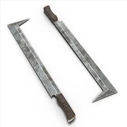 Detailed 3D rendering of a textured Uruk-hai sword, optimized for Blender, suitable for digital projects and in-game use.