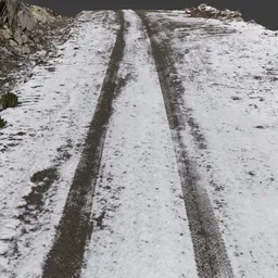Snow Covered Dirt Road Scan