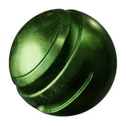 Shabby green glossy metal