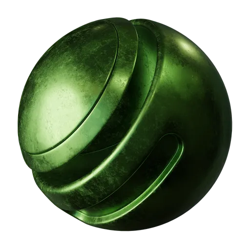 Shabby green glossy metal
