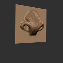 3D modelling nose-shaped sculpting brush effect for creature facial features in Blender.