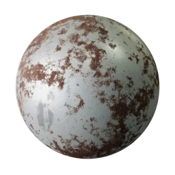 Highly oxidized rust PBR texture for 3D rendering, featuring rust with minimal shiny iron areas.