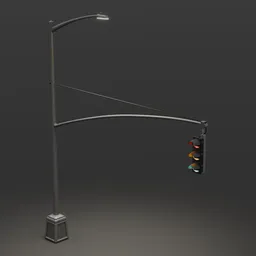 Low Poly Single Traffic Light