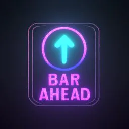 Cyberpunk Sign - Bar Ahead