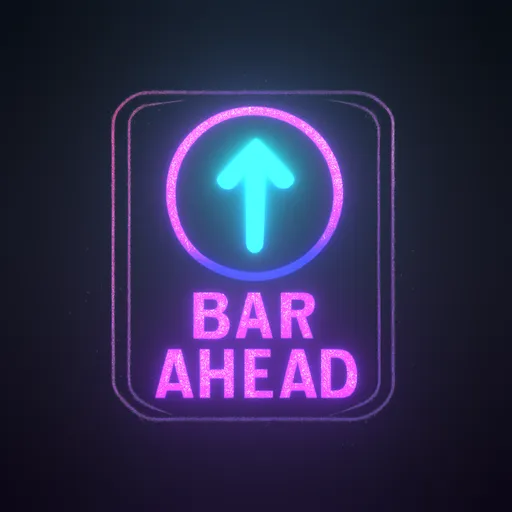 Cyberpunk Sign - Bar Ahead
