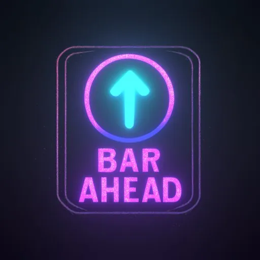 Cyberpunk Sign - Bar Ahead