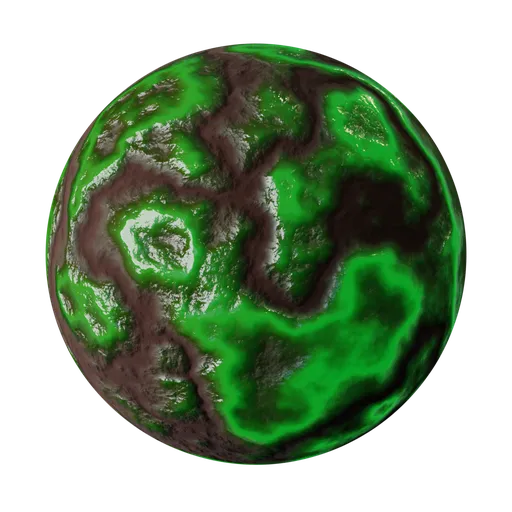 3D slimy surface texture for Blender, green and brown, for swamp scenes and muddy terrains.