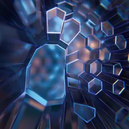 Abstract Motion Graphics Hexagonal Glass